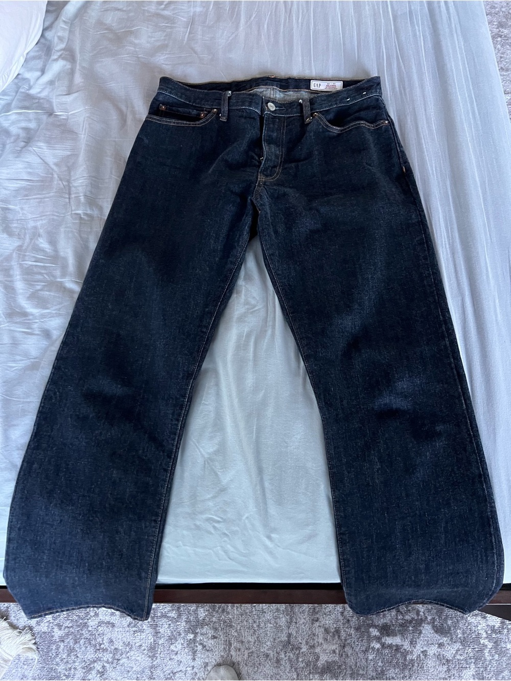 GAP Men's Dark Blue Rigid Heavyweight Relaxed Straight Jeans - 32 30